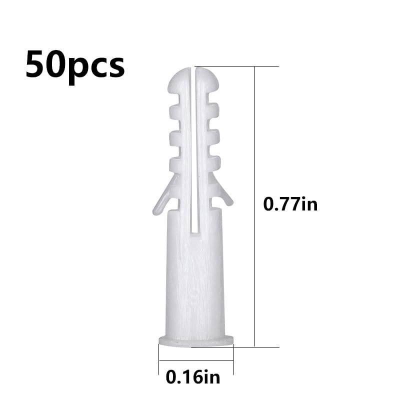 Wensilon (274 pcs) Plastic Drywall Wall Anchors Kit with Screws， Concrete Screw kit Wall Anchor Set Suitable for Brick and Cement Walls - Image 2
